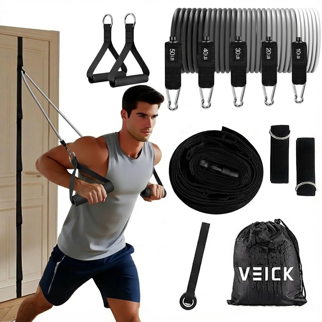 VEICK Resistance Bands with Handles, Exercise Tube Bands Set for Workouts