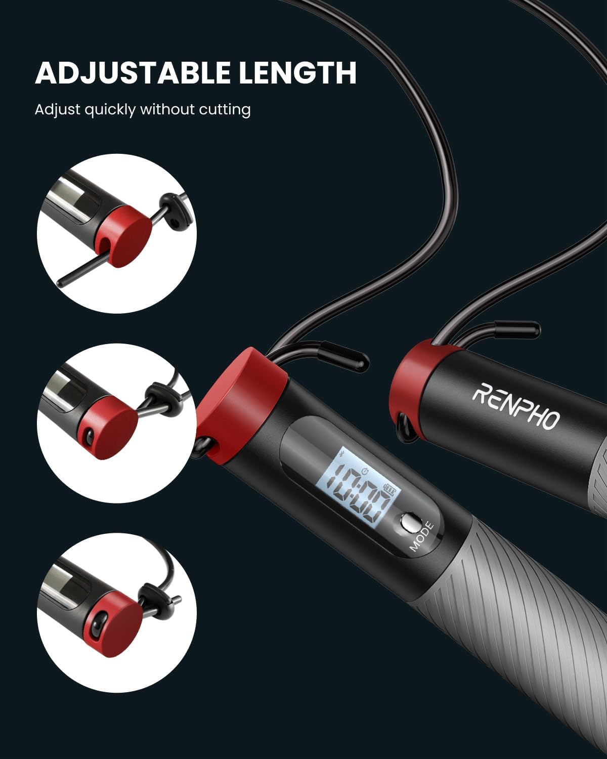RENPHO Smart Cordless Jump Rope with Counter, App Data Tracking