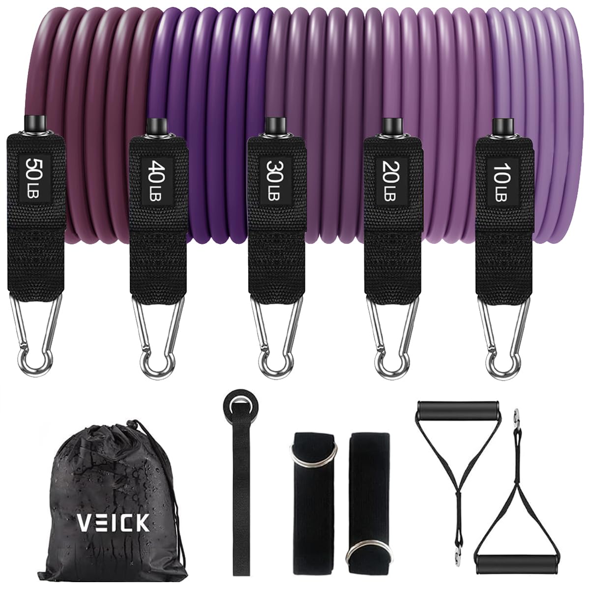 VEICK Resistance Bands with Handles, Exercise Tube Bands Set for Workouts