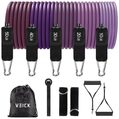 VEICK Resistance Bands with Handles, Exercise Tube Bands Set for Workouts