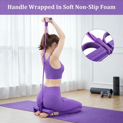 Resistance Bands with Handles, 6-Tube Foot Pedal, Natural Rubber Ankle Puller for Sit-ups & Full Body, Portable Home Gym Strength for Legs, Arms.
