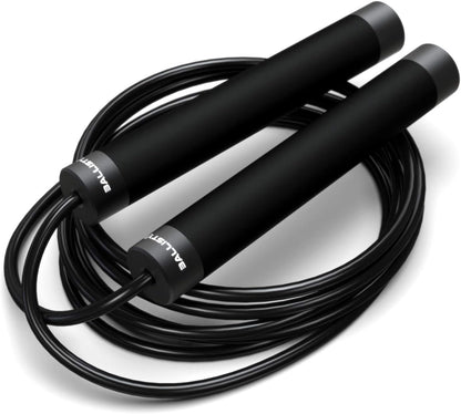 Ballistyx Jump Rope - Premium Speed Jump Rope with 360 Degree Spin, Steel Handles, Silicone Grips and 2 x Adjustable Cables - for Crossfit, Gym & Home Fitness Workouts & More