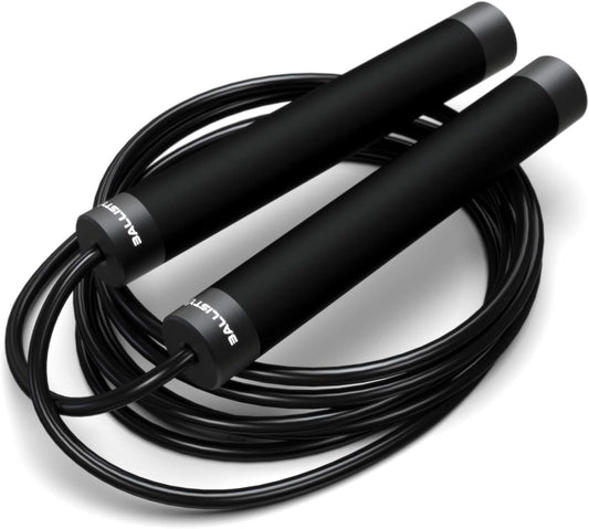 Ballistyx Jump Rope - Premium Speed Jump Rope with 360 Degree Spin, Steel Handles, Silicone Grips and 2 x Adjustable Cables - for Crossfit, Gym & Home Fitness Workouts & More