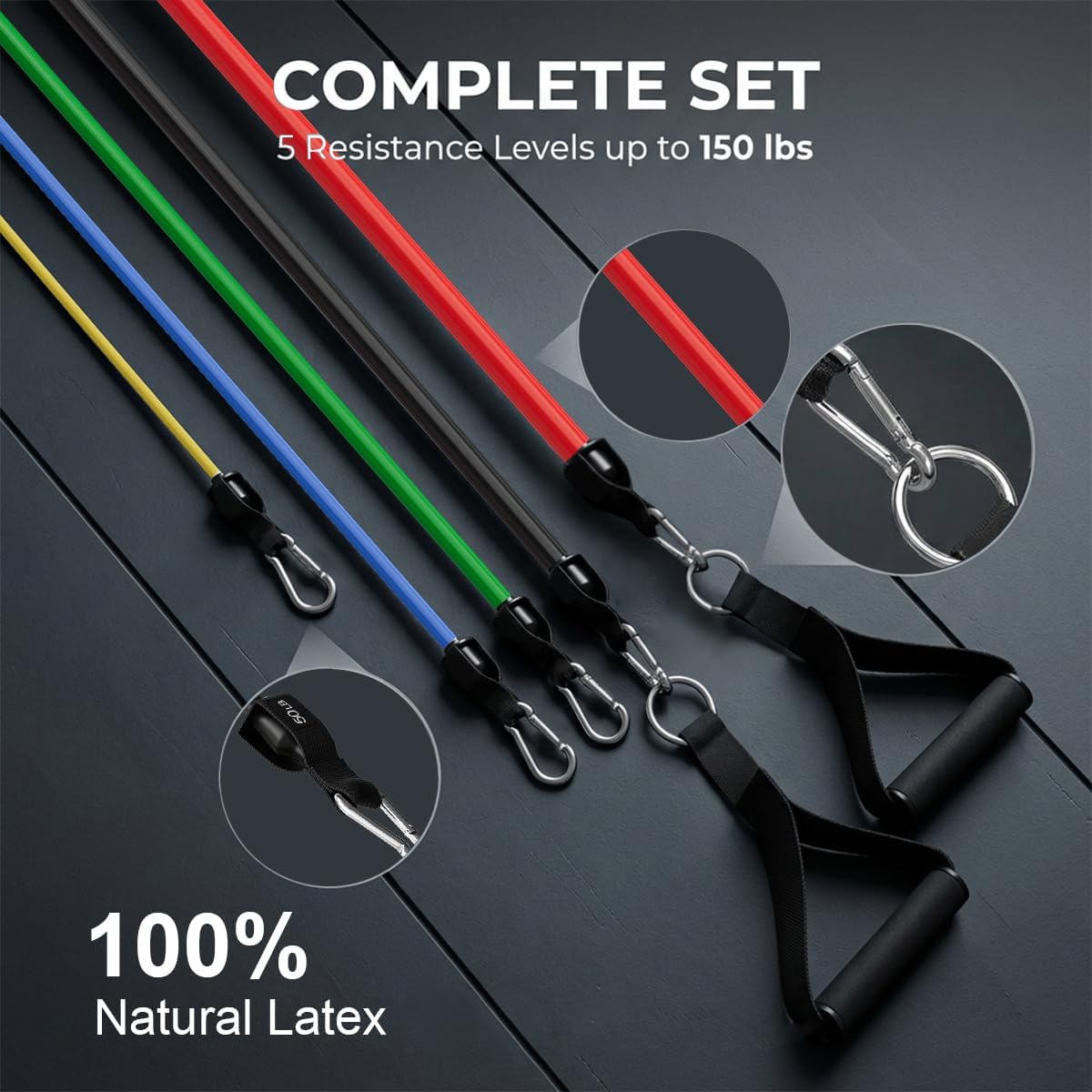 VEICK Resistance Bands with Handles, Exercise Tube Bands Set for Workouts