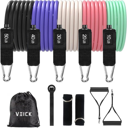VEICK Resistance Bands with Handles, Exercise Tube Bands Set for Workouts