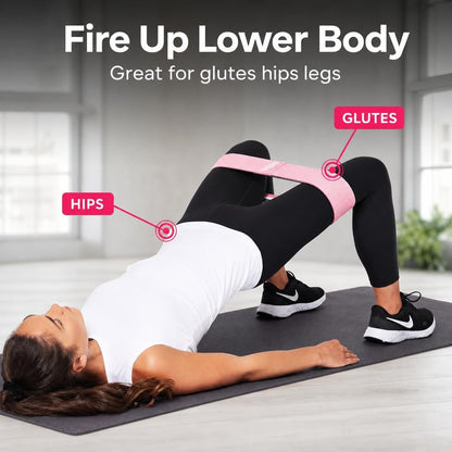 Gymbee Premium Resistance Bands for Working Out - Exercise Bands to Workout Glutes, Thighs & Legs - No Slip Cloth Booty Bands for Gym & Home Fitness, Yoga, Strength & Pilates for Men/Women - 3 Levels