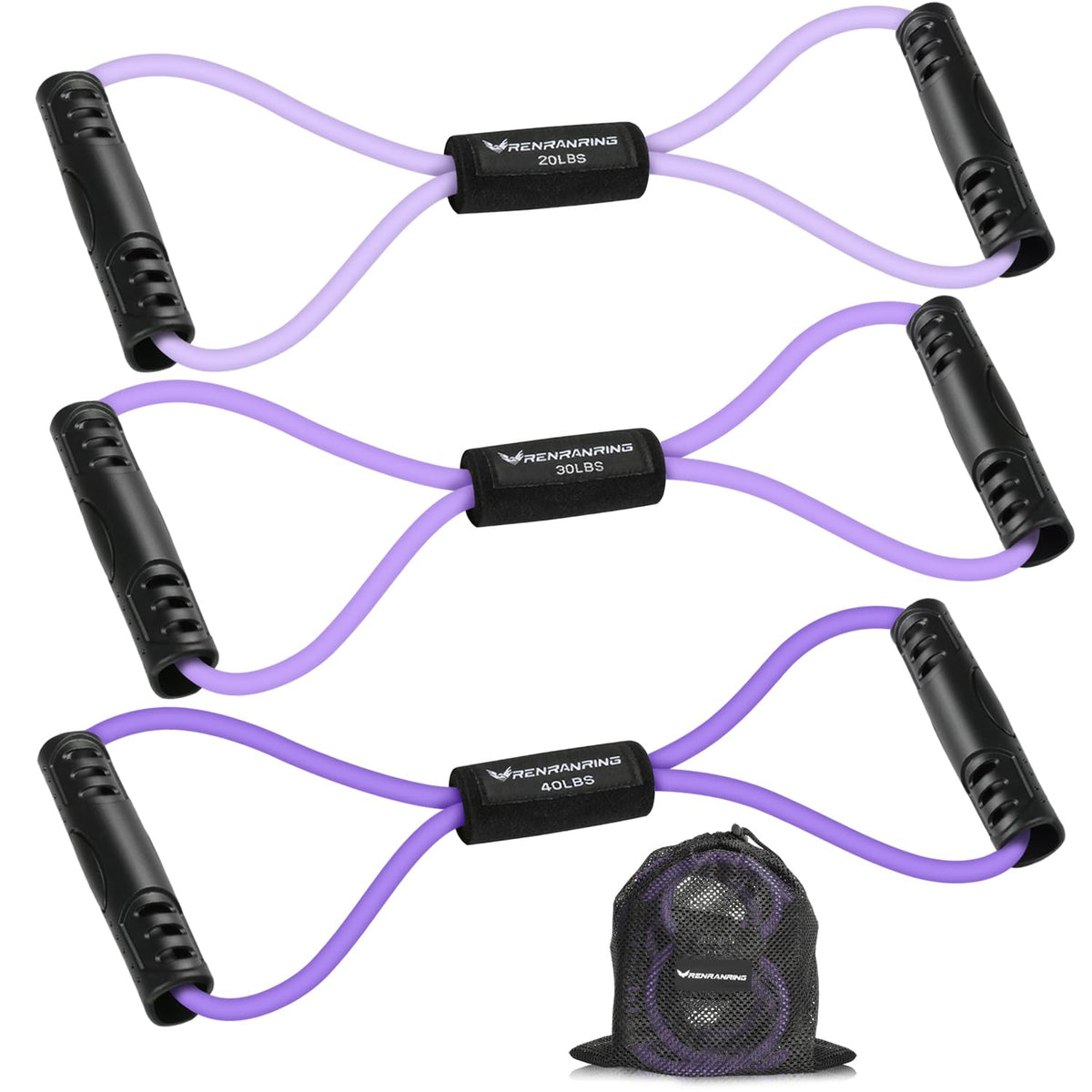 Resistance Bands with Handles, Figure 8 Fitness Bands, Exercise Bands Set