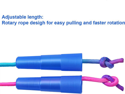 Elcoho 18 Pack Kids Rainbow Jump Rope Set Jumping Ropes Skipping Ropes for Kids Outdoor Fun, Party Favors, 7.2 Feet