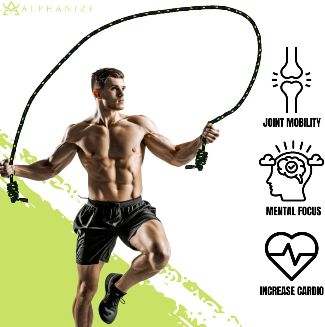 Flow Rope Exercise Jump Ropes for Home Gym Cardio - Jump Rope for Fitness for Men & Women - Boxing & MMA Full Body Workout