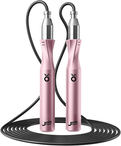 Weighted Jump Rope,Dual Bearing Smooth Rotation Speed Jump Rope, One-Button Push Adjustable Length for Men Women, Workout with Metal Handles for Fitness, Home Exercise & Slim Body