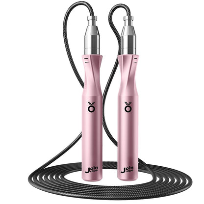 Weighted Jump Rope,Dual Bearing Smooth Rotation Speed Jump Rope, One-Button Push Adjustable Length for Men Women, Workout with Metal Handles for Fitness, Home Exercise & Slim Body