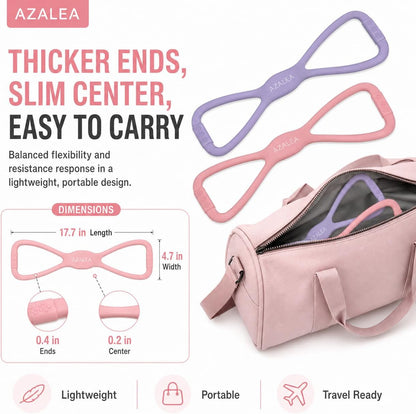 AZALEA Figure 8 Resistance Bands, Silicone Stretch Bands with Handles