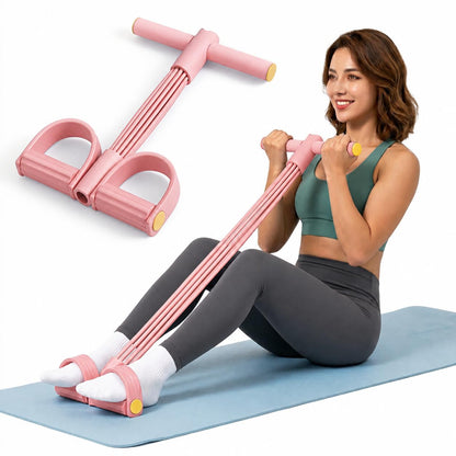 8-Tube Pedal Resistance Band with Handle, 2026 Upgraded Multifunction Pedal Resistance Band, Natural Rubber Exercise Bands with Handles for Women, Men, Elderly, for Abdomen, Arm, Leg Stretching