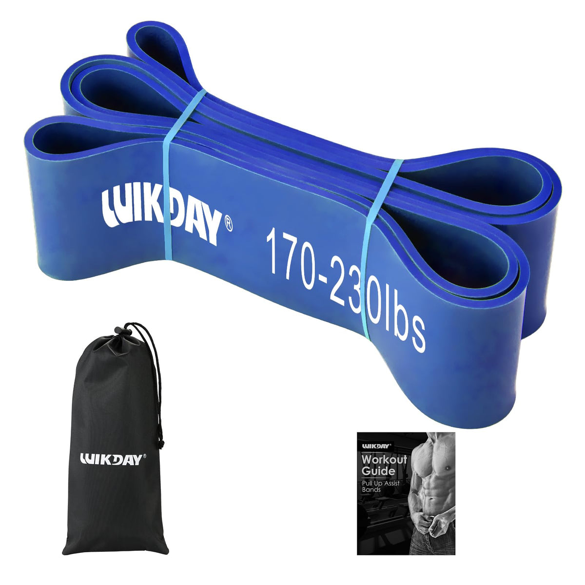 WIKDAY Resistance Bands for Working Out, Exercise Bands, Workout Bands, Pull Up Assistance Bands for Body Stretching Training Physical Therapy Muscle Training for Men & Women