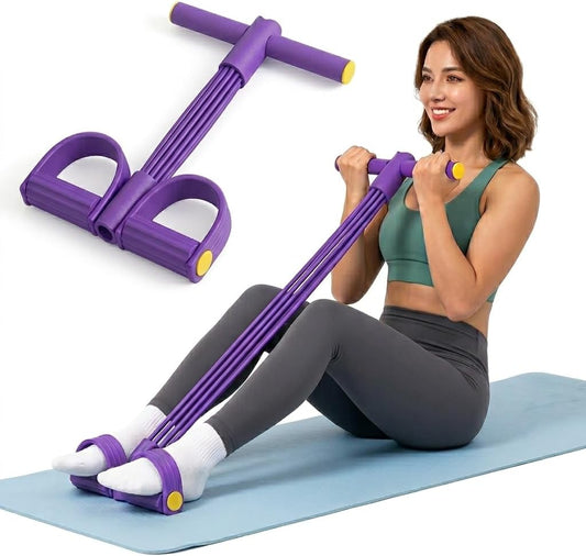 8-Tube Pedal Resistance Band with Handle, 2026 Upgraded Multifunction Pedal Resistance Band, Natural Rubber Exercise Bands with Handles for Women, Men, Elderly, for Abdomen, Arm, Leg Stretching