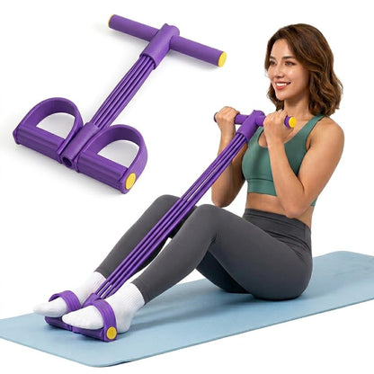8-Tube Pedal Resistance Band with Handle, 2026 Upgraded Multifunction Pedal Resistance Band, Natural Rubber Exercise Bands with Handles for Women, Men, Elderly, for Abdomen, Arm, Leg Stretching