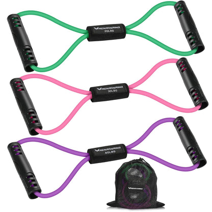 Resistance Bands with Handles, Figure 8 Fitness Bands, Exercise Bands Set