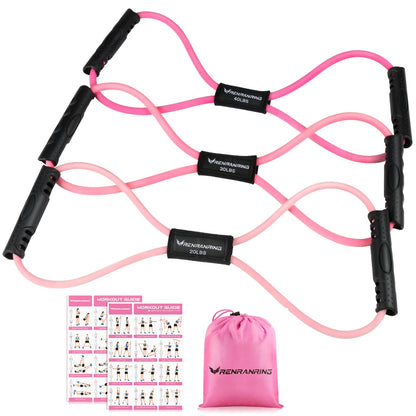 Resistance Bands with Handles, Figure 8 Fitness Bands, Exercise Bands Set