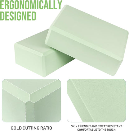 9"x6"x3" Yoga Block, 2 Pcs Soft Non-Slip Foam Blocks Supportive