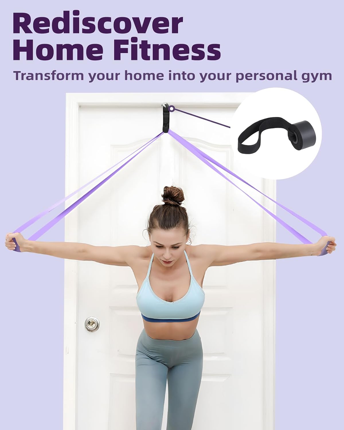 Fitense Resistance Bands Set - Pull Up Bands for Men Women, Exercise Bands Resistance with Door Anchor, Training Poster & Pouch for Body Stretching, Pull Up Assist