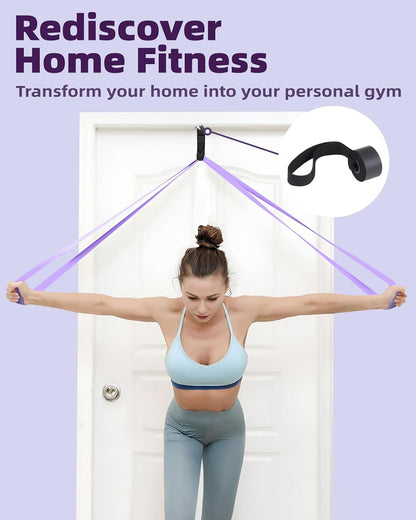 Fitense Resistance Bands Set - Pull Up Bands for Men Women, Exercise Bands Resistance with Door Anchor, Training Poster & Pouch for Body Stretching, Pull Up Assist