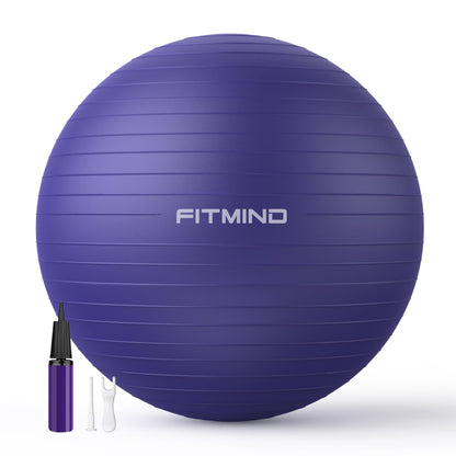 FITMIND_ Extra Thick Exercise Ball Yoga Ball 22in/26in/30in for Workout Pregnancy Stability,Anti-Burst and Slip Resistant Swiss Ball with Pump for Yoga, Pilates, Fitness,Birthing,Physical Therapy