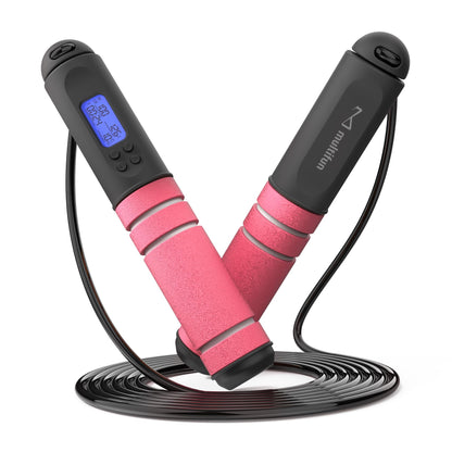 multifun Smart Digital Jump Rope with Counter - Weighted Speed Skipping Rope for Fitness, CrossFit & Double Unders - 1/3 CoG Balance, Anti-Slip Handles for Men Women(2026 New Evolution for 3-Sec Fast Swap)