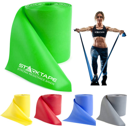 Resistance Bands Professional 8,16, 25, 50 Yards Bulk Rolls. Latex-Free Elastic Physical Therapy Band. No Scent, No Powder - Perfect for Home Exercise, Yoga, Pilates, Gym, Rehab, Workout