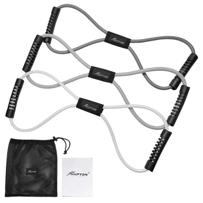 HPYGN Resistance Bands, Figure 8 Exercise Bands for Women Men, 8 Shaped Resistance Bands for Arms, Chest Expander, Yoga Gym Fitness Pulling Rope 8 Word Elastic for Exercise Muscle Training Tubing