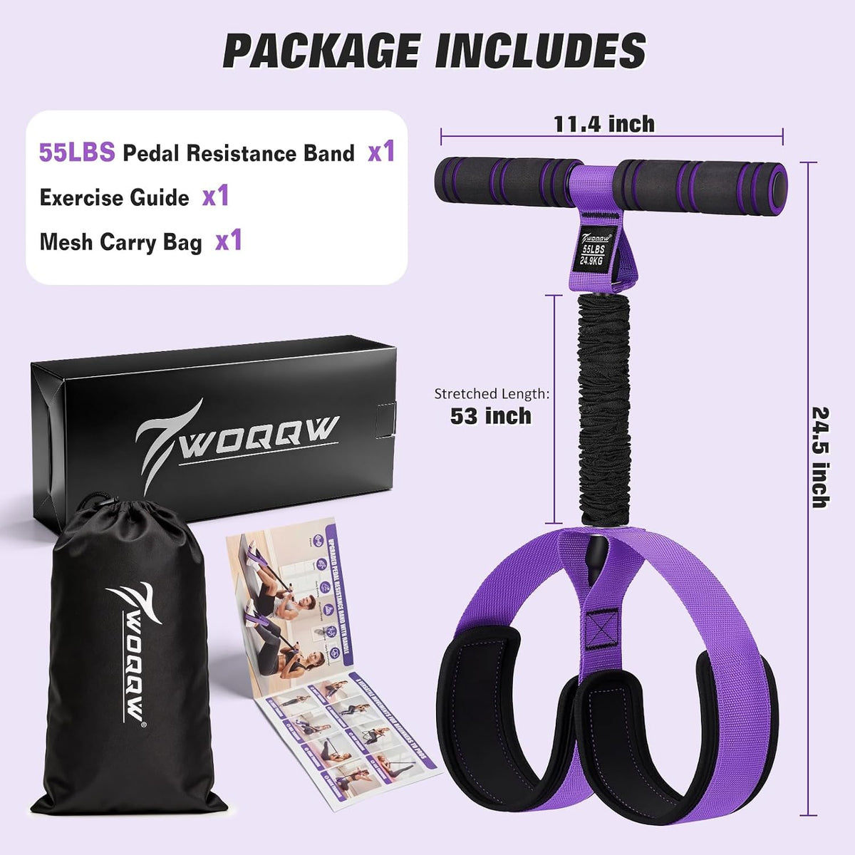 Upgraded Pedal Resistance Band with Handles, Foot Pedal Resistance Bands for Women, Core Abs Leg Training, Exercise Bands for Full Body Workout Fitness, Home Gym Equipment, Pilates & Physical Therapy