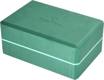 Hugger Mugger 4 in. Foam Yoga Block - Strong and Stable, Beveled Edges for Comfort, Most Favored Block Size, Helps with Alignment and Support in Many Poses