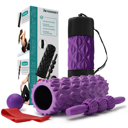 5 in 1 Foam Roller Set High Density Patented Foam Roller for Exercise