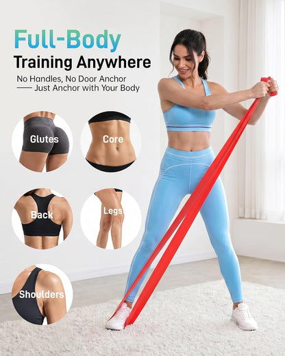 Renoj Pilates Flexbands, 5-Pack Latex-Free Resistance Bands Set – Exercise Bands for Pilates, Yoga, Stretching & Physical Therapy | Home Gym Equipment for Women & Men