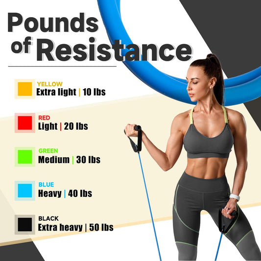 Resistance Bands with Handles and Door Anchor for Home Workouts
