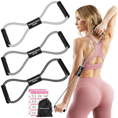 Resistance Bands with Handles, Figure 8 Fitness Bands, Exercise Bands Set