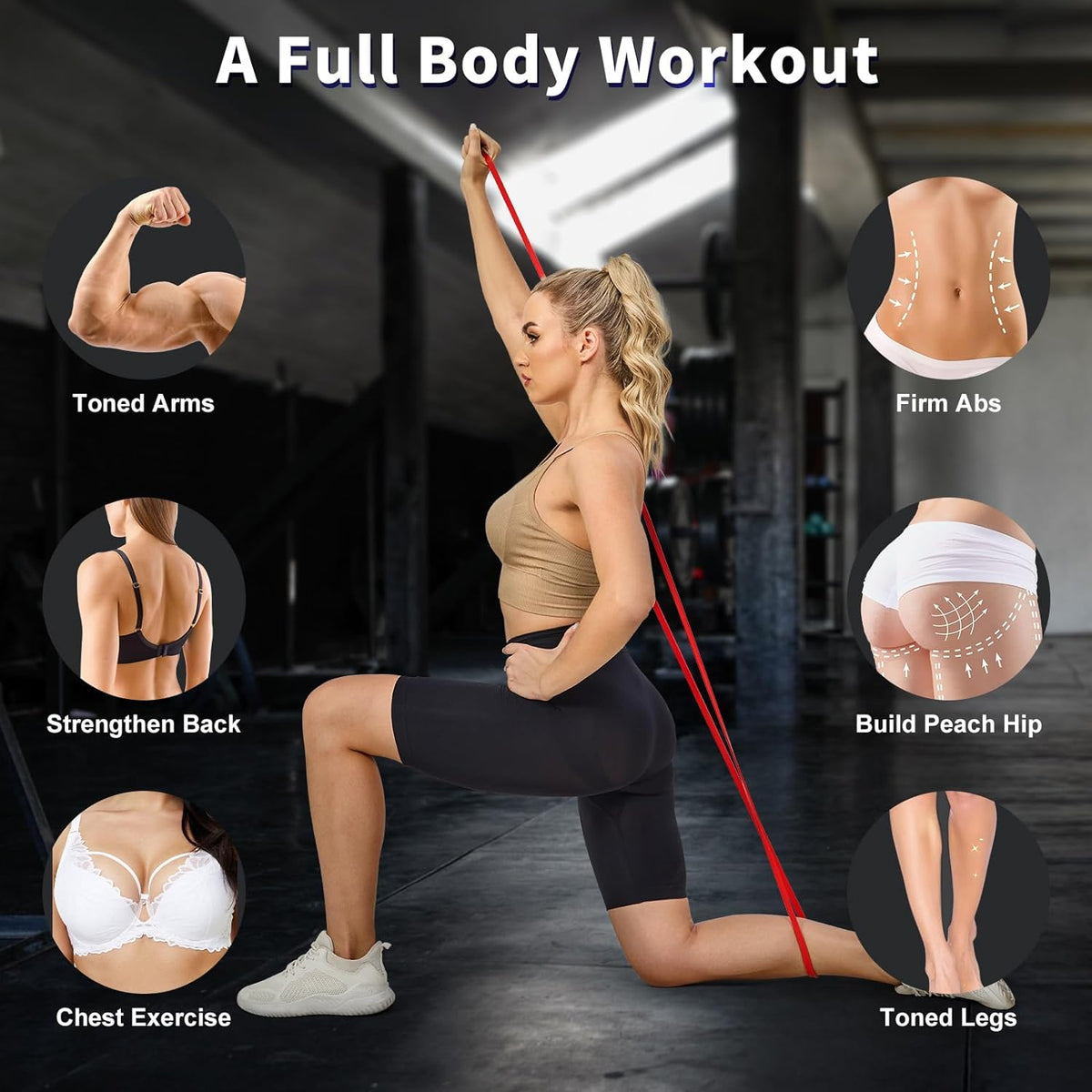 Pull Up Assistance Bands Set, Long Resistance Bands for Working Out