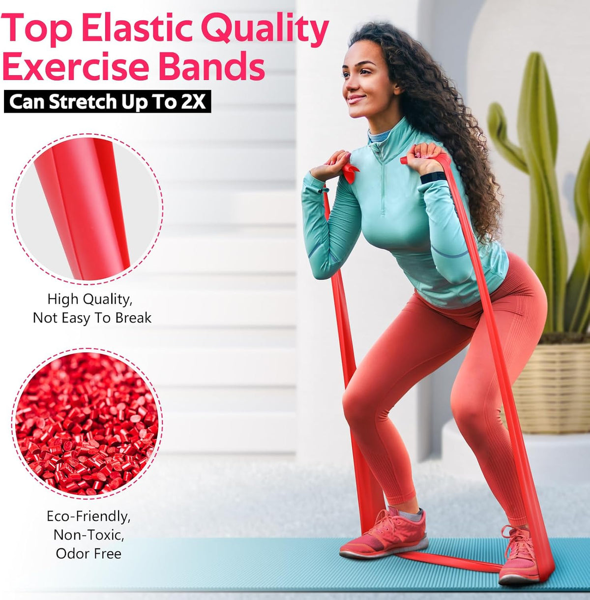 Resistance Bands Set, Exercise Bands for Physical Therapy, Pilates, Yoga