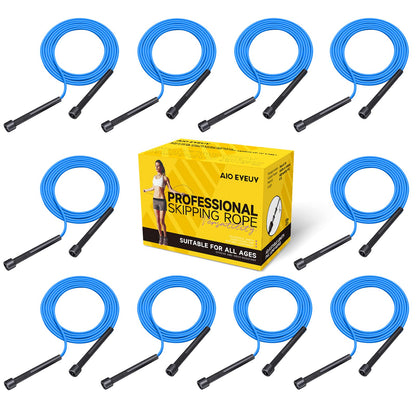 10 Pack Adjustable Jump Rope for Fitness and Exercise - PVC Skipping Rope for Men, Women and Teens - Tangle-Free for Keeping Fit, Training, Workout