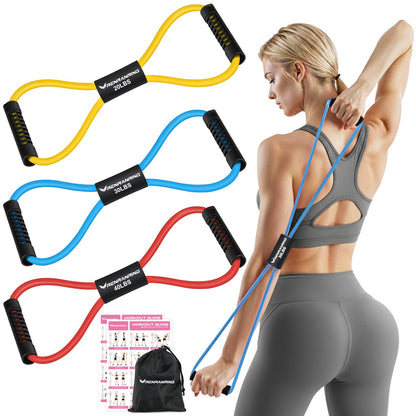 Resistance Bands with Handles, Figure 8 Fitness Bands, Exercise Bands Set