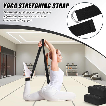 RETON Yoga Blocks Set with Straps, High Density Yoga Bricks, Lightweight EVA Foam Pilates Block, 2 Yoga Blocks with 2 Straps for Yoga, Pilates, Fitness, Stretching and Toning