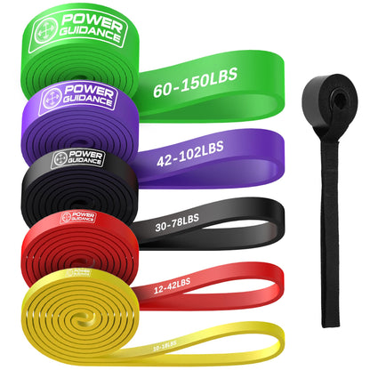 POWER GUIDANCE Resistance Bands, Set of 5 Pull Up Bands, Pull Up Assistance Bands, Exercise Bands, Resistance Bands Set for Legs, Working Out