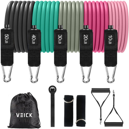 VEICK Resistance Bands with Handles, Exercise Tube Bands Set for Workouts