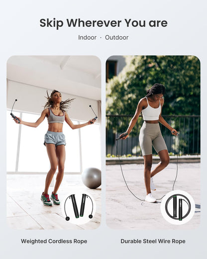 RENPHO Smart Cordless Jump Rope with Counter, App Data Tracking