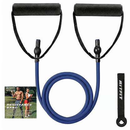 RitFit Single Resistance Bands with Handles Door Anchor for Home Gym