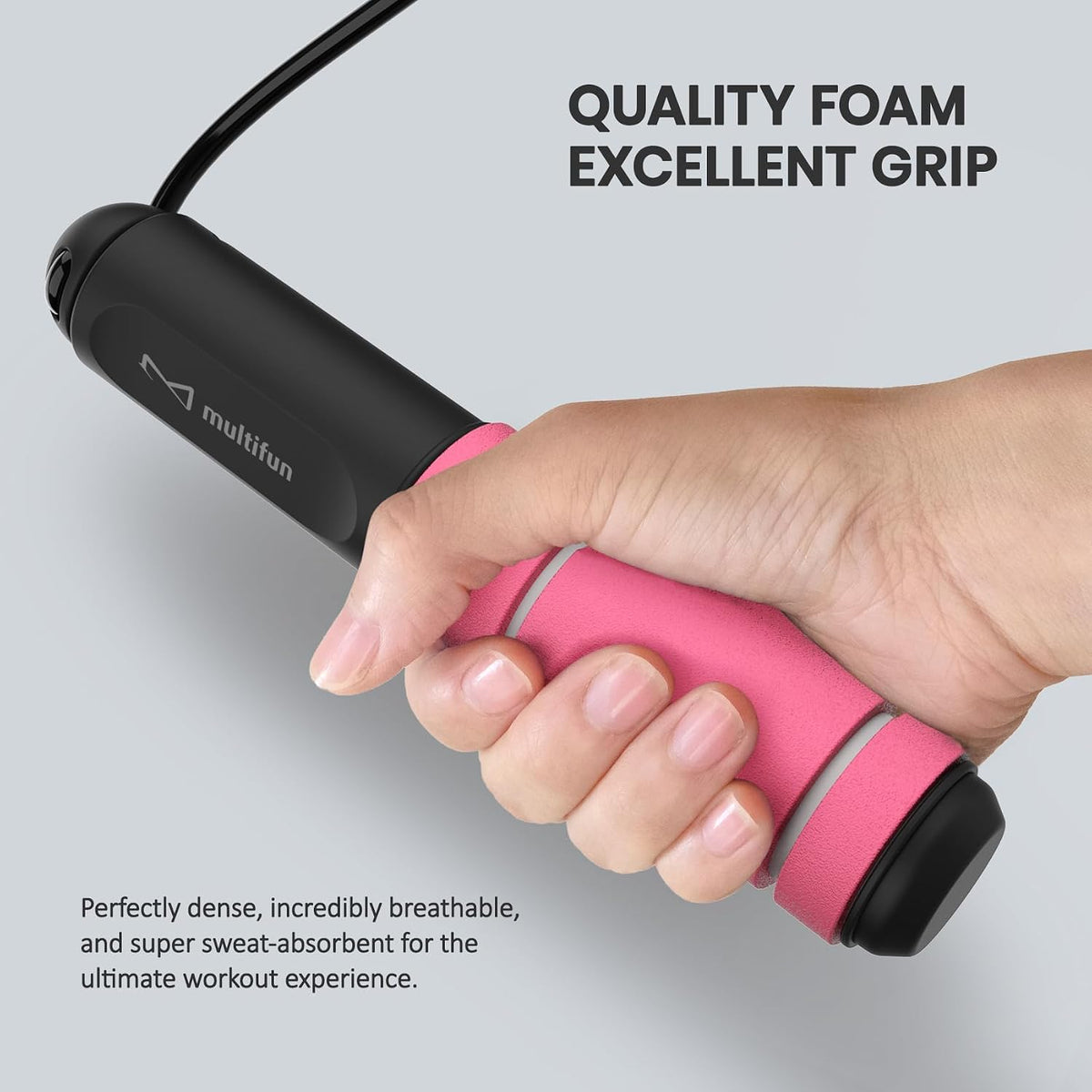 multifun Smart Digital Jump Rope with Counter - Weighted Speed Skipping Rope for Fitness, CrossFit & Double Unders - 1/3 CoG Balance, Anti-Slip Handles for Men Women(2026 New Evolution for 3-Sec Fast Swap)