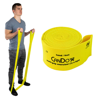 CanDo Multi-Grip 6 Foot Exercise Resistance Band with Hand/Foot Loops for Total Body Workouts, Training, Rehab, Stretching and Therapy
