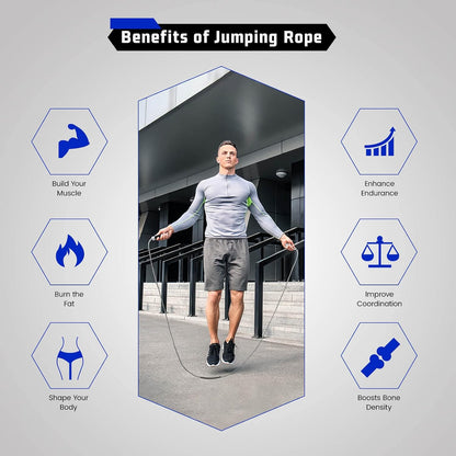Weighted Jump Rope for Men Women - 1LB Heavy Jump Rope Weighted Skipping Rope for Adult Fitness Workouts Boxing Crossfit Cardio Weight-loss MMA, Non-Slip Aluminum Handles, Adjustable Length 9MM Solid PVC/Cotton Ropes