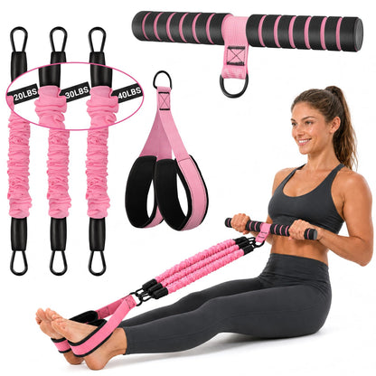 Pedal Resistance Bands with Handles, 90Lbs Adjustable Exercise Band Set