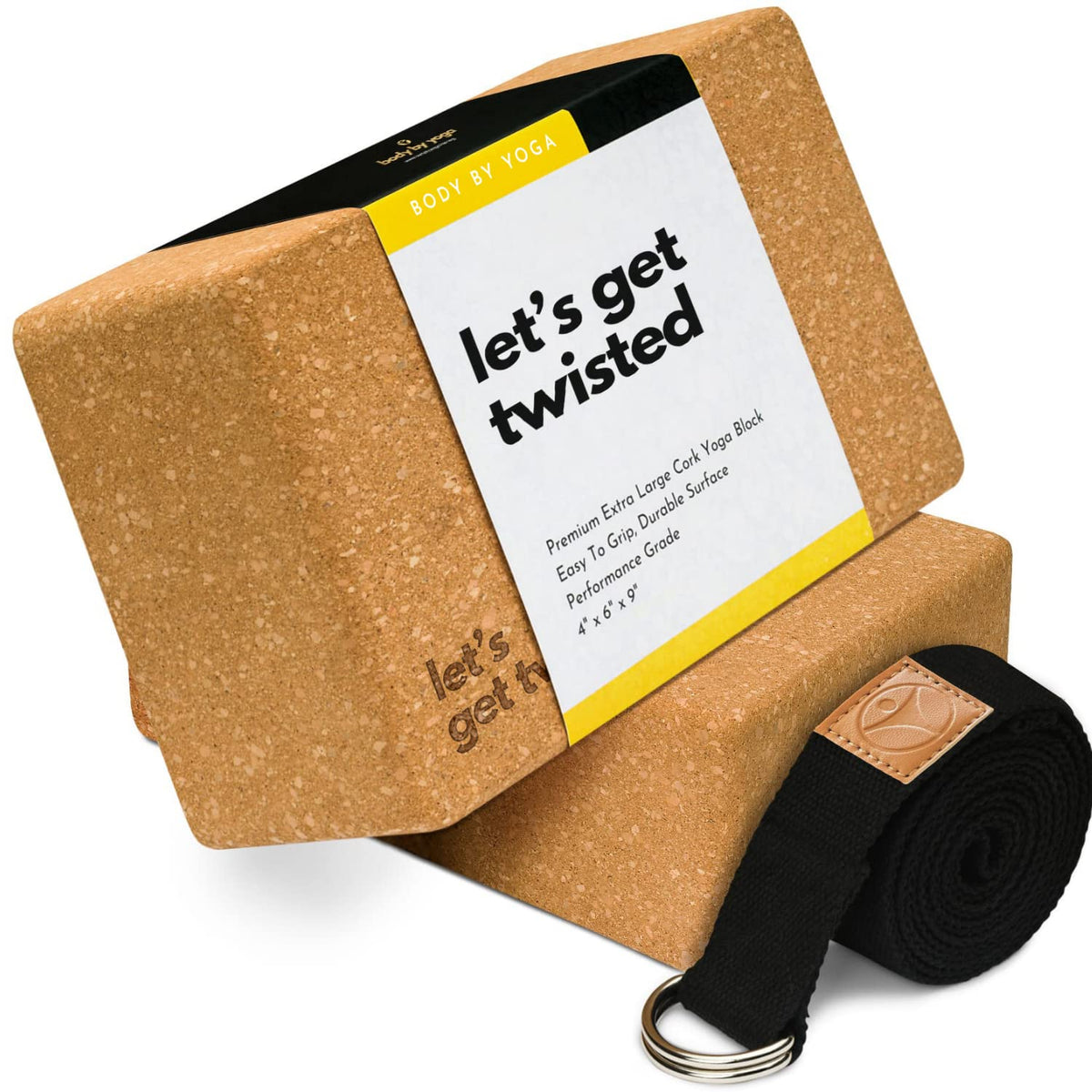 Cork Yoga Blocks 2 Pack – Premium Cork Grain, Highly Stable, Chip Resistant