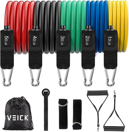 VEICK Resistance Bands with Handles, Exercise Tube Bands Set for Workouts